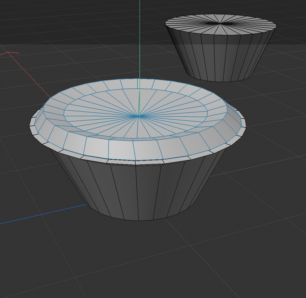 I recreated the egg tart filling again using more segments for a smoother shape.